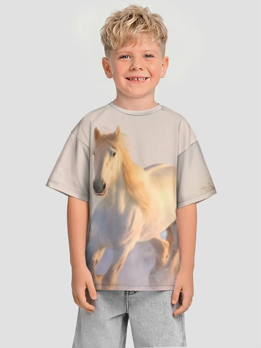 Boys' oversized cotton T-shirt