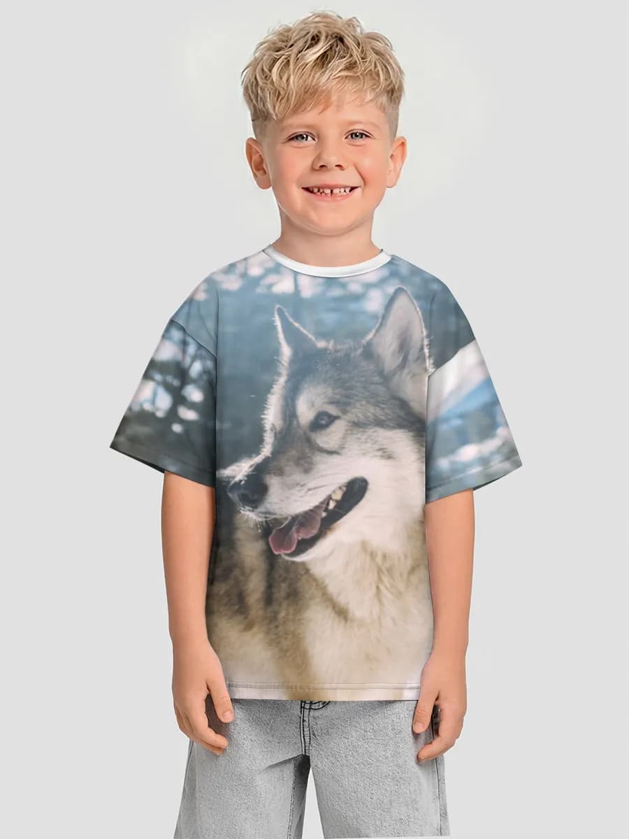 Boys' oversized cotton T-shirt