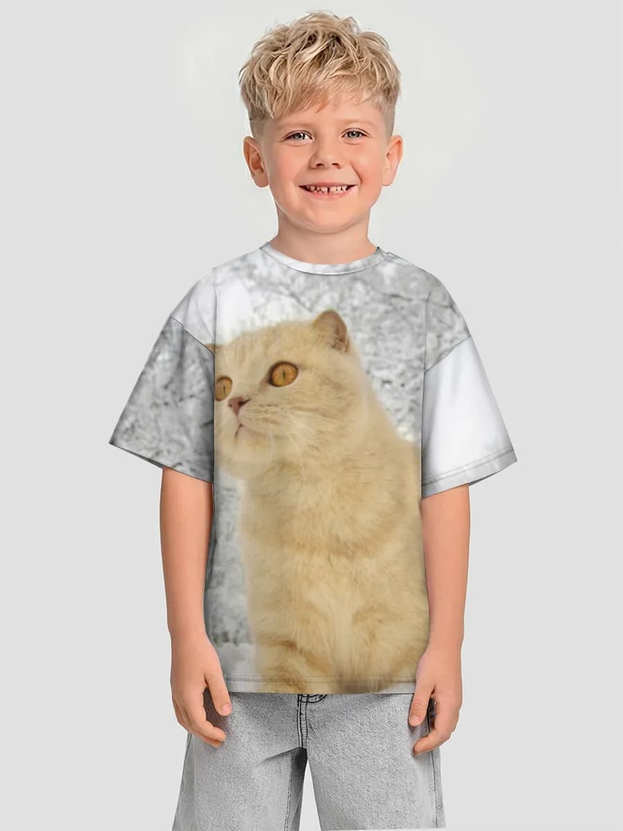Boys' oversized cotton T-shirt