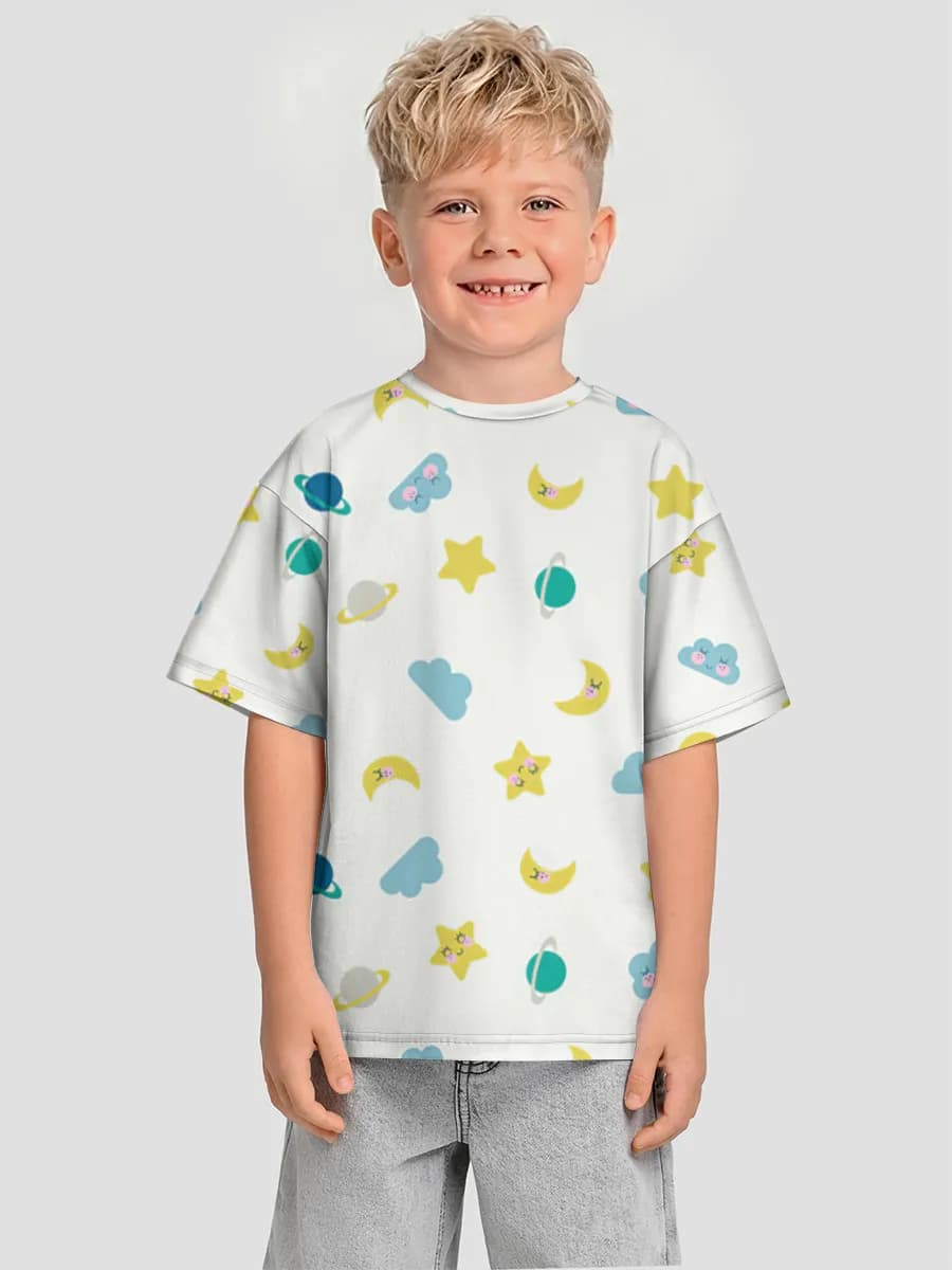Boys' oversized cotton T-shirt