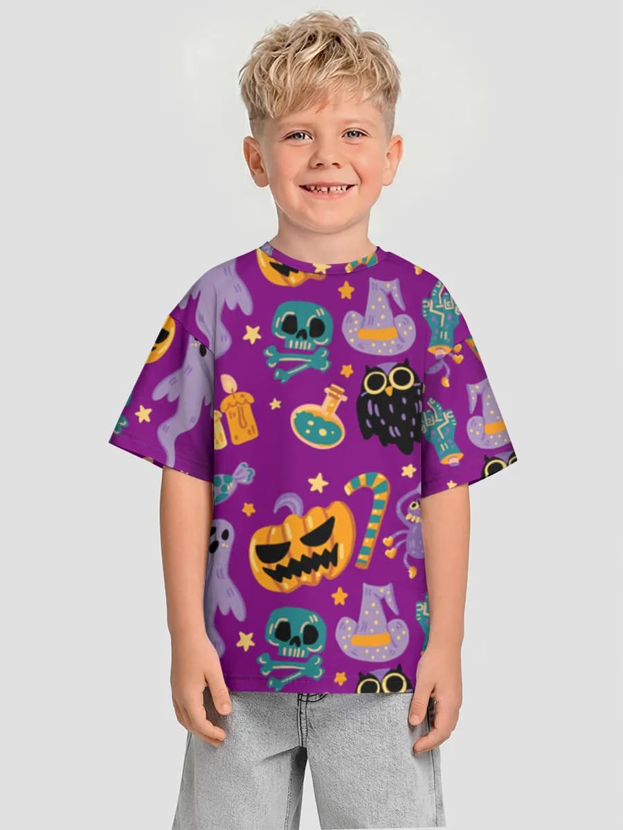 Boys' oversized cotton T-shirt