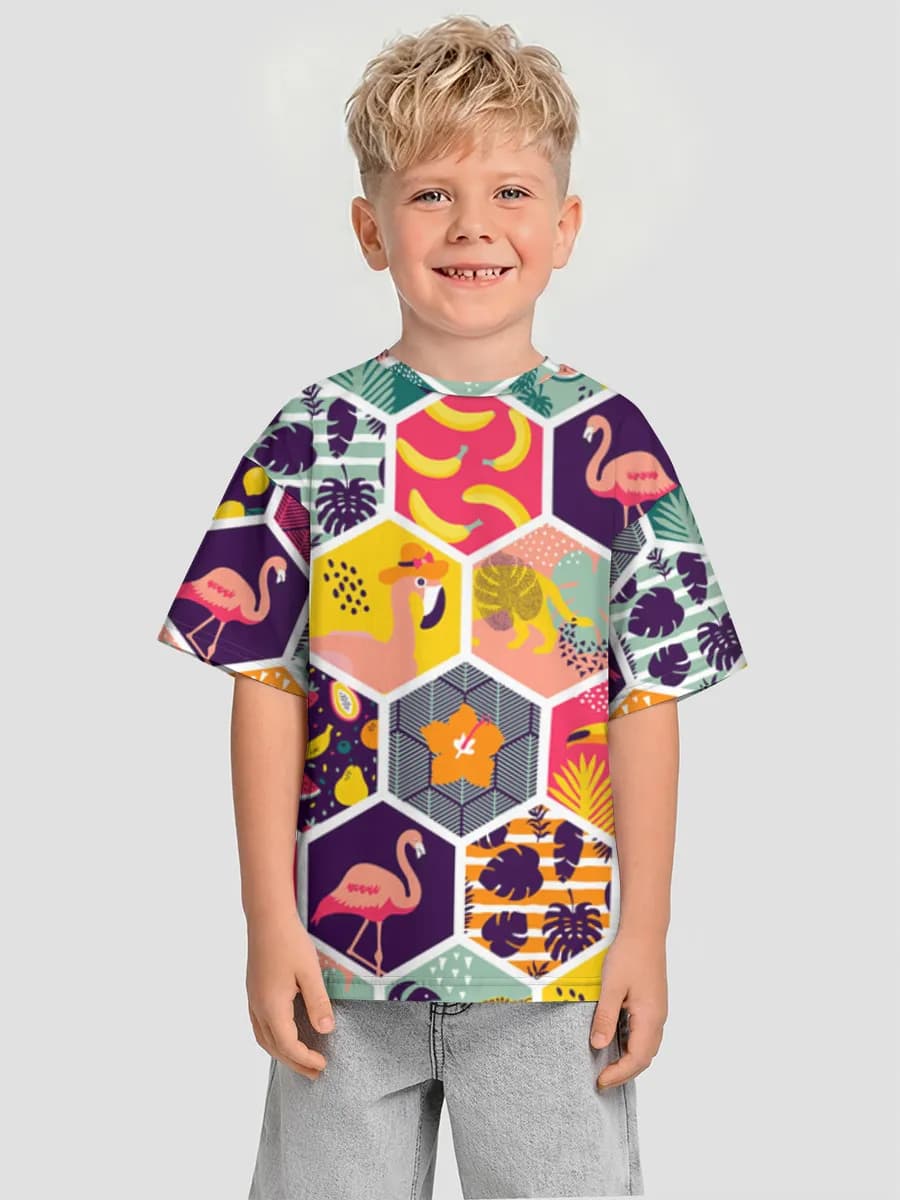 Boys' oversized cotton T-shirt