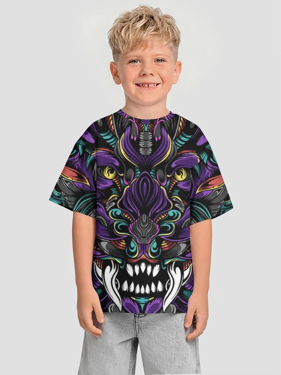Oversized Baumwoll-T-Shirt Jungen