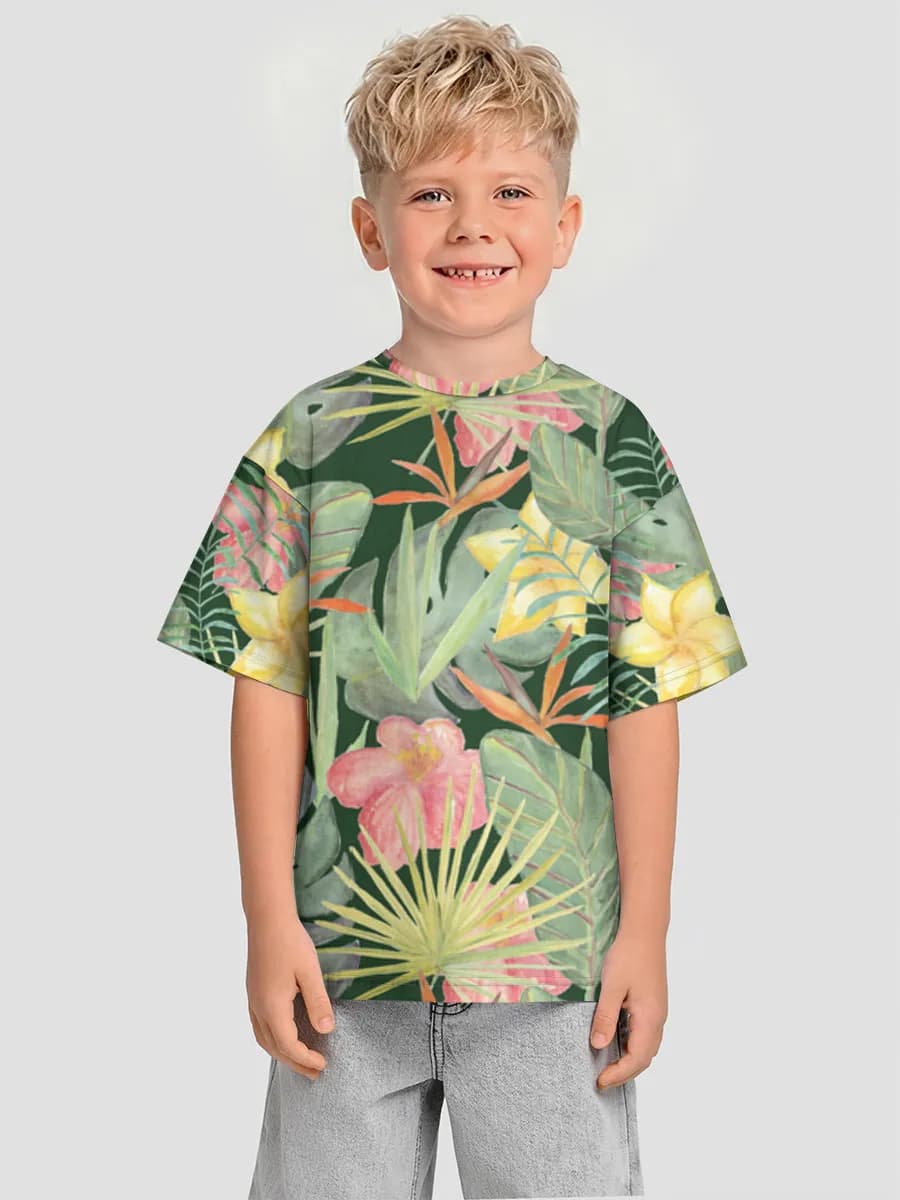 Boys' oversized cotton T-shirt