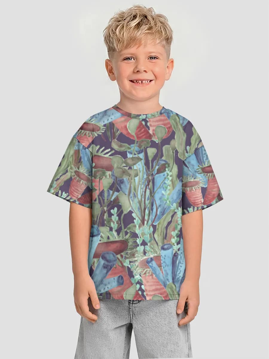 Boys' oversized cotton T-shirt