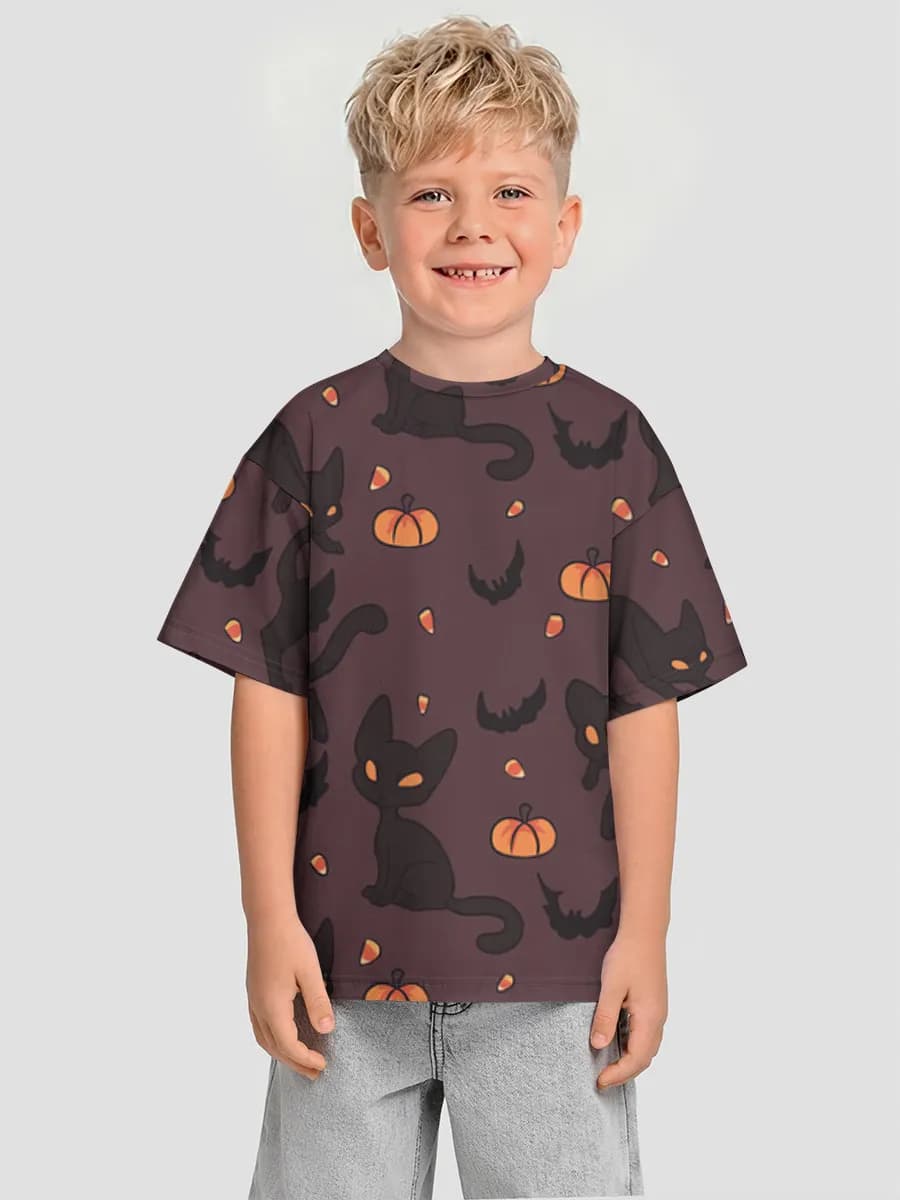 Boys' oversized cotton T-shirt