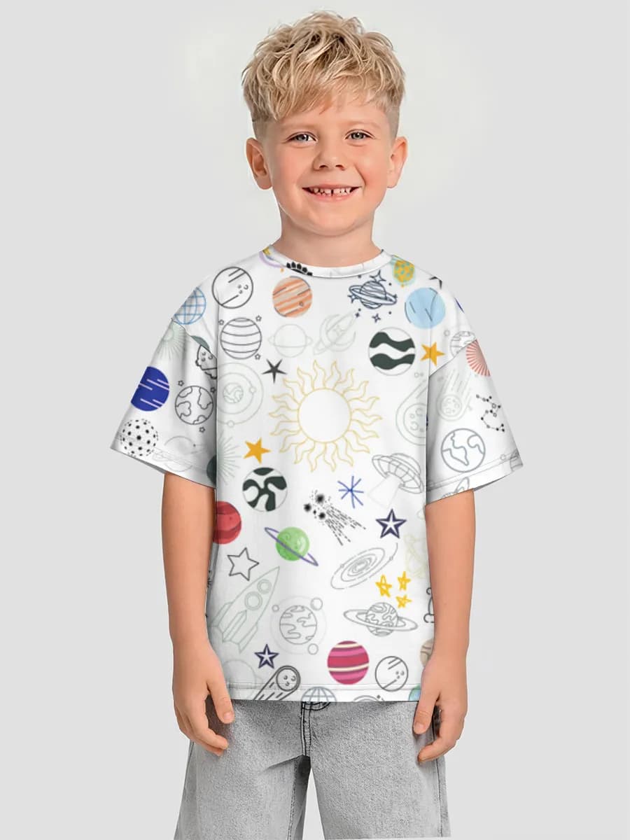 Boys' oversized cotton T-shirt
