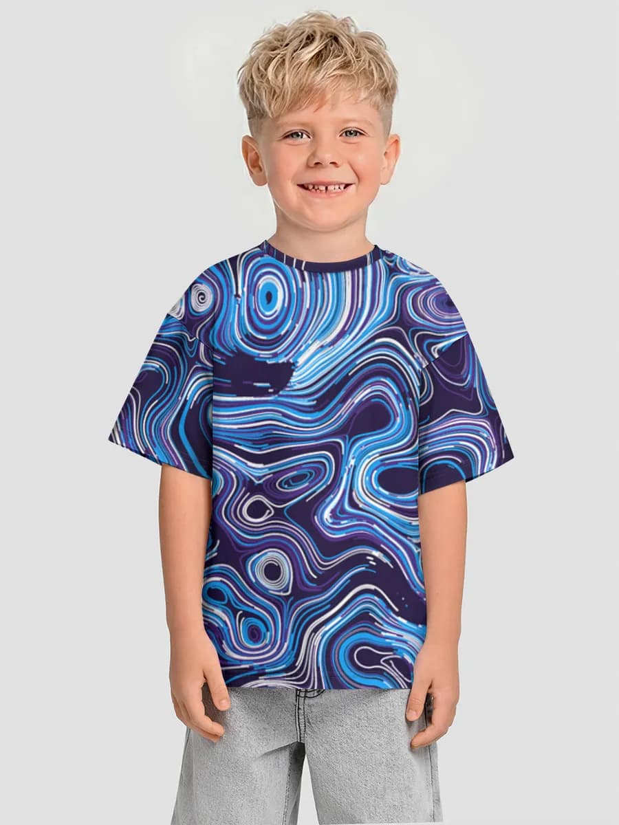 Boys' oversized cotton T-shirt