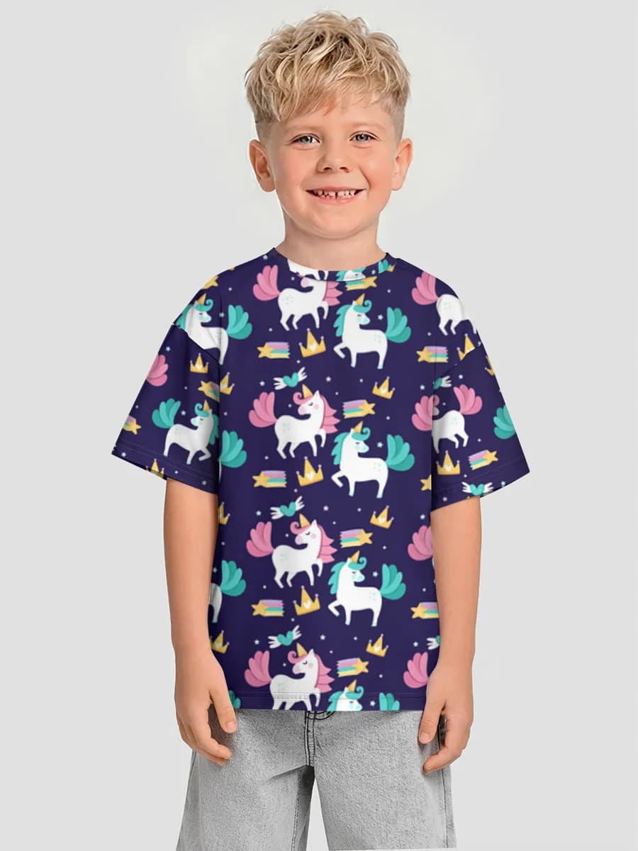 Boys' oversized cotton T-shirt