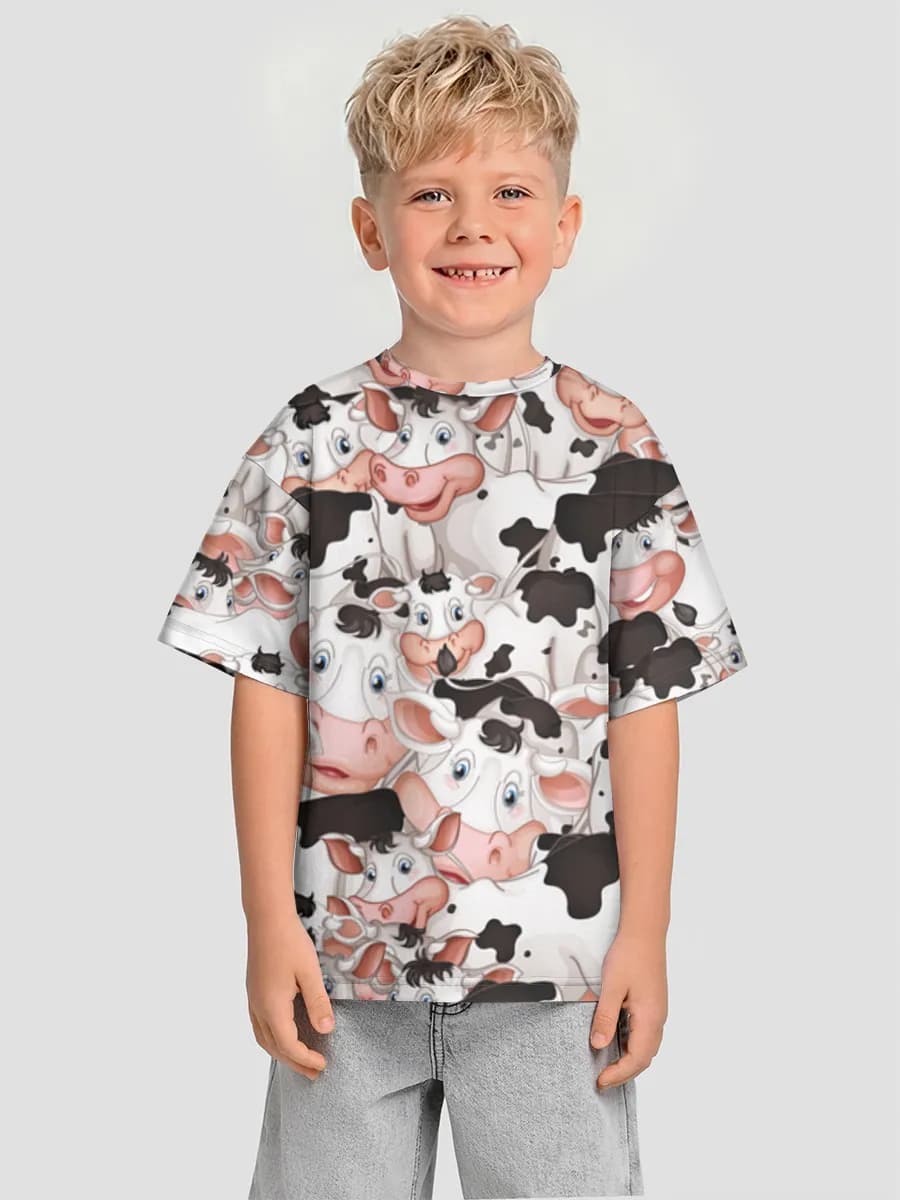 Boys' oversized cotton T-shirt