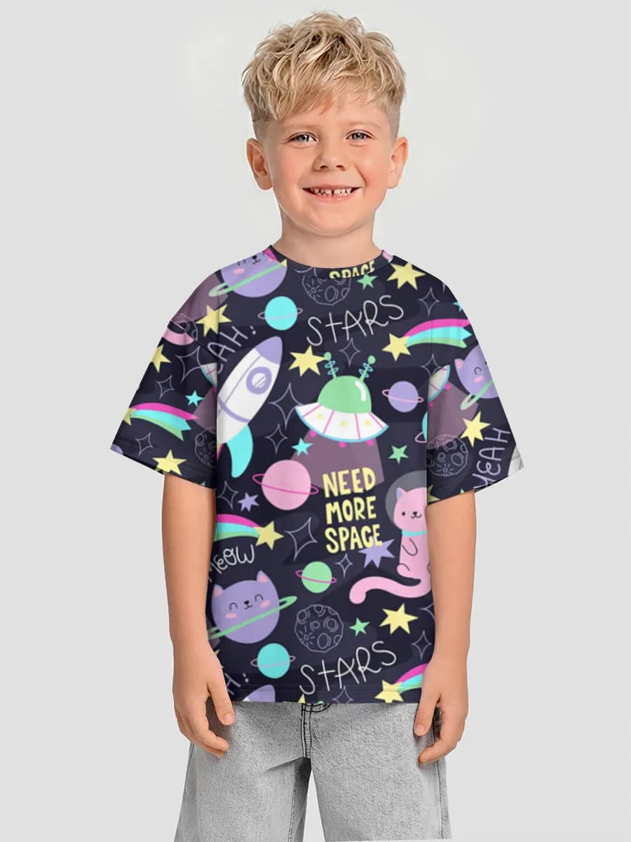 Oversized Baumwoll-T-Shirt Jungen