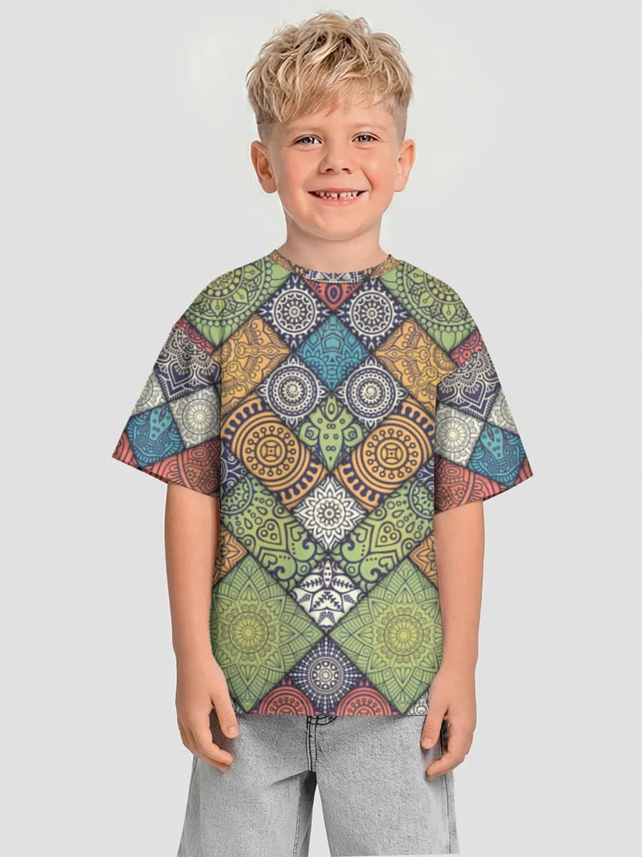 Boys' oversized cotton T-shirt