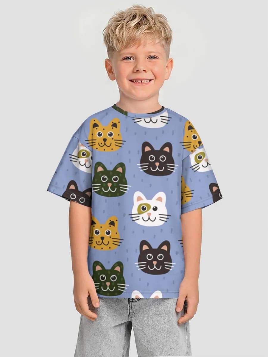 Boys' oversized cotton T-shirt