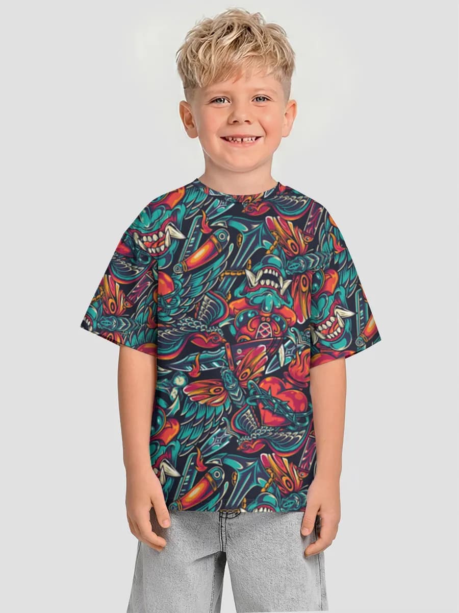 Oversized Baumwoll-T-Shirt Jungen