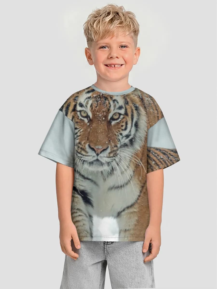 Boys' oversized cotton T-shirt