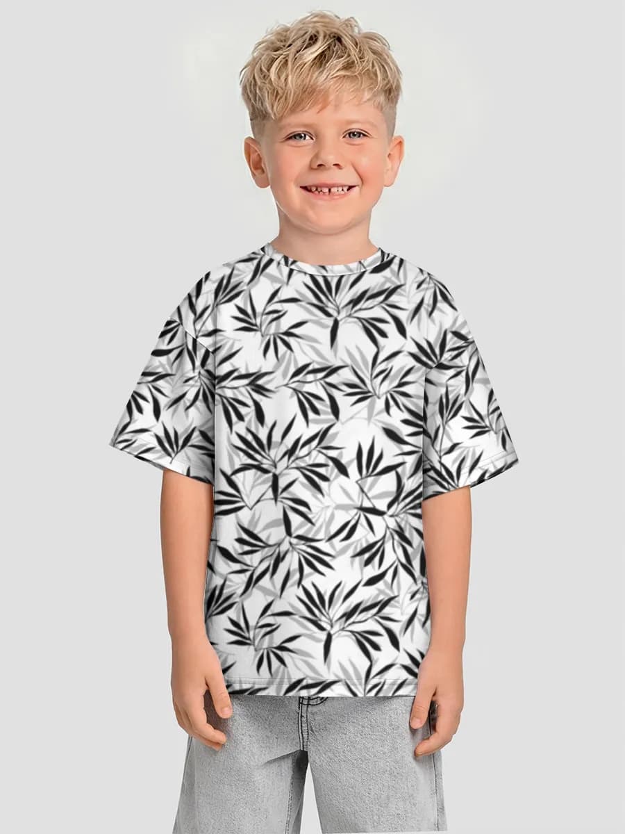 Boys' oversized cotton T-shirt