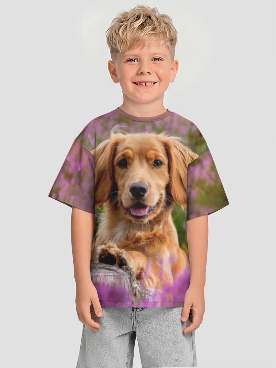 Boys' oversized cotton T-shirt