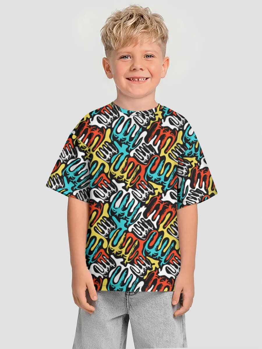Oversized Baumwoll-T-Shirt Jungen