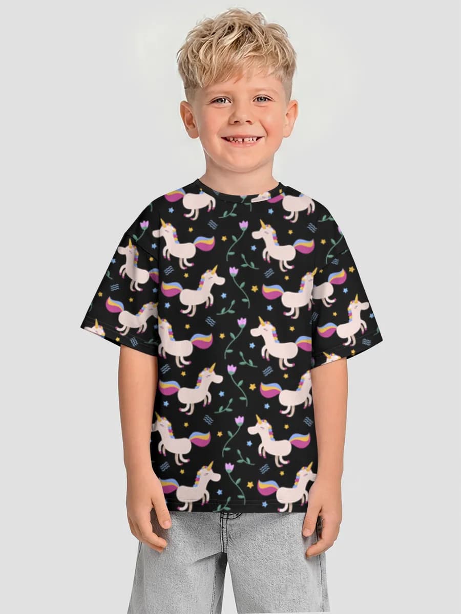 Boys' oversized cotton T-shirt