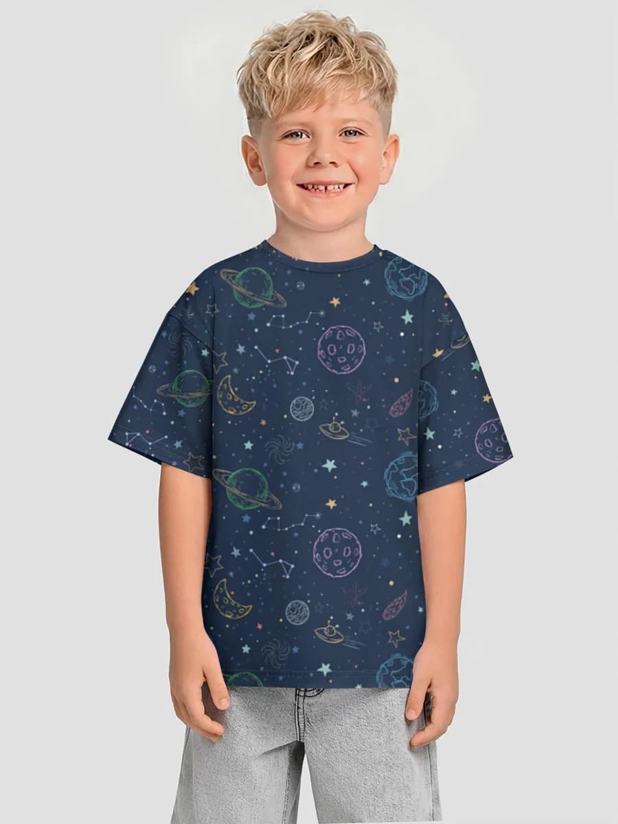 Boys' oversized cotton T-shirt