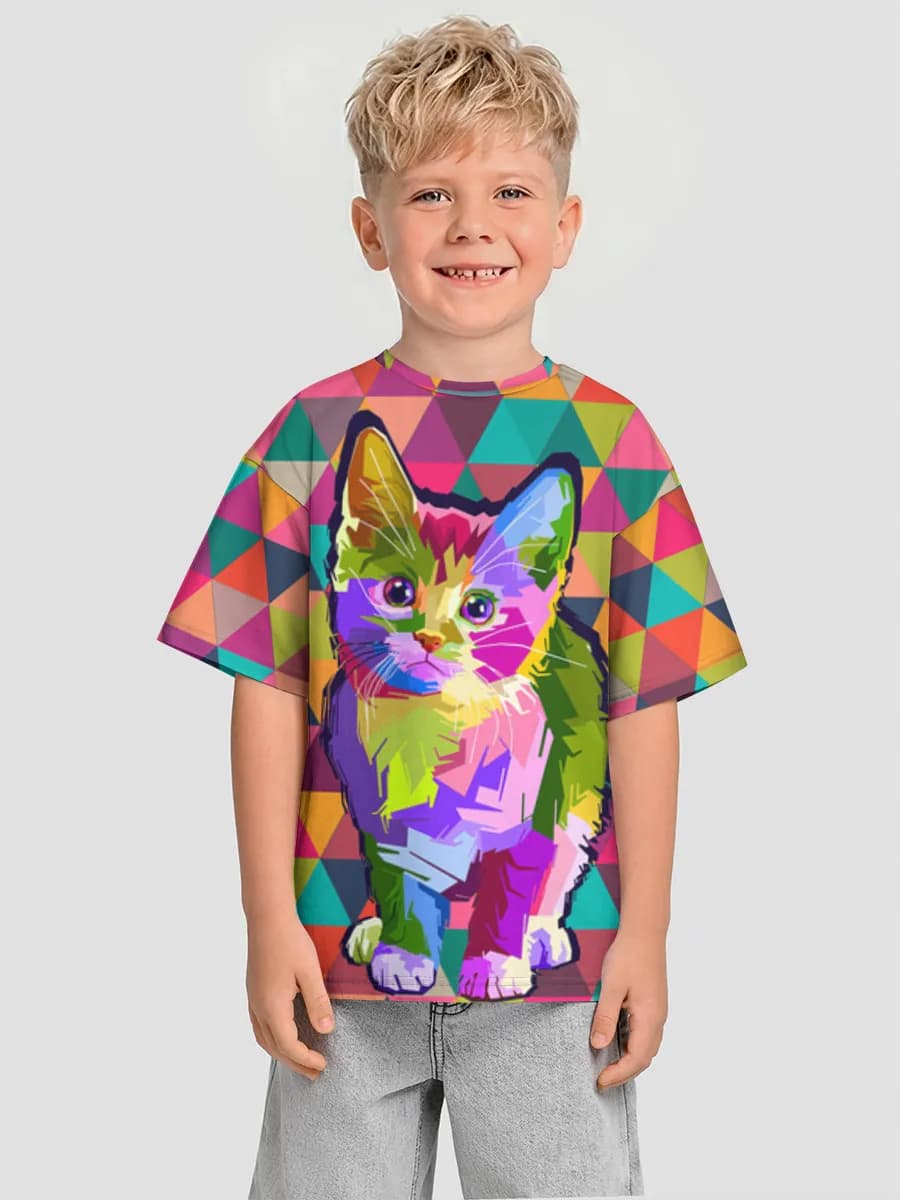 Boys' oversized cotton T-shirt