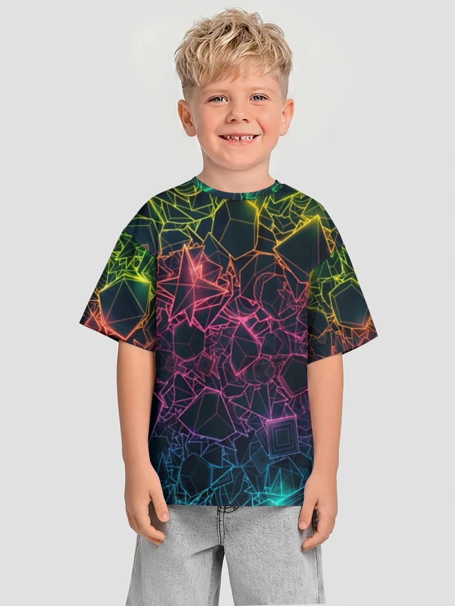 Boys' oversized cotton T-shirt