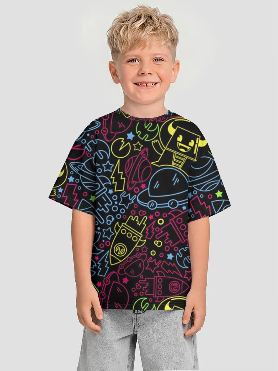 Boys' oversized cotton T-shirt