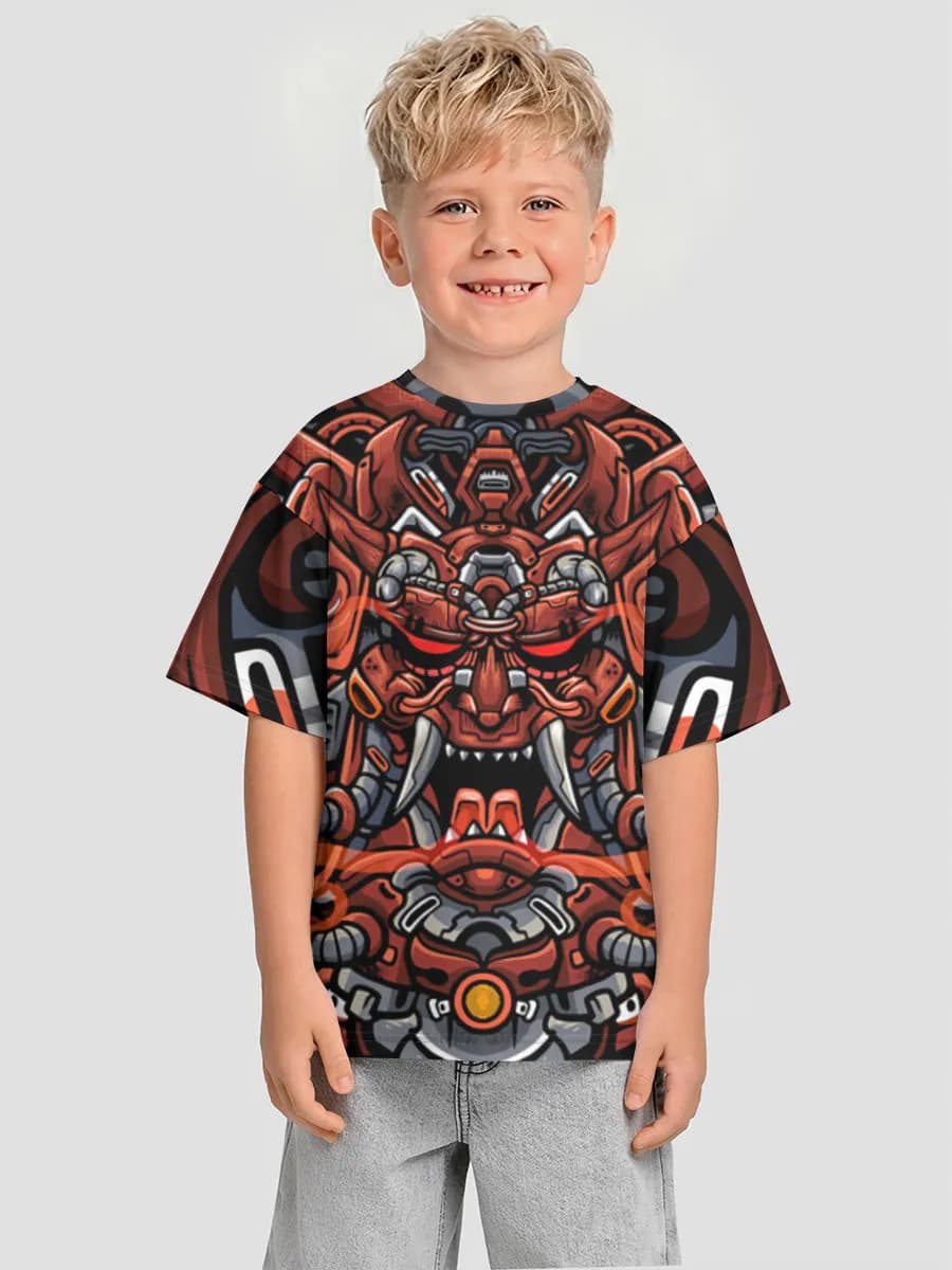 Oversized Baumwoll-T-Shirt Jungen