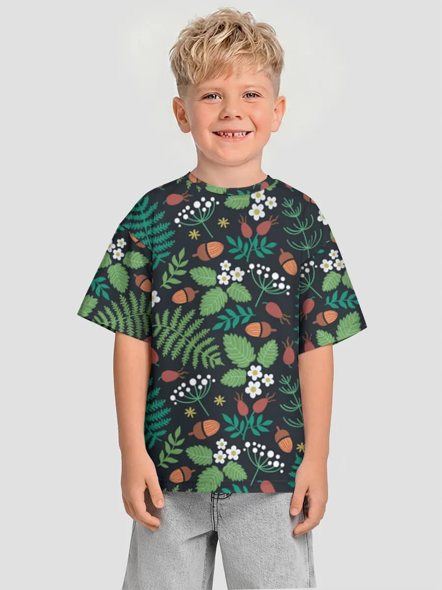 Boys' oversized cotton T-shirt
