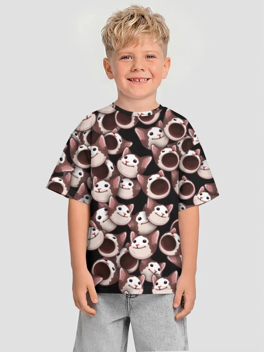 Boys' oversized cotton T-shirt