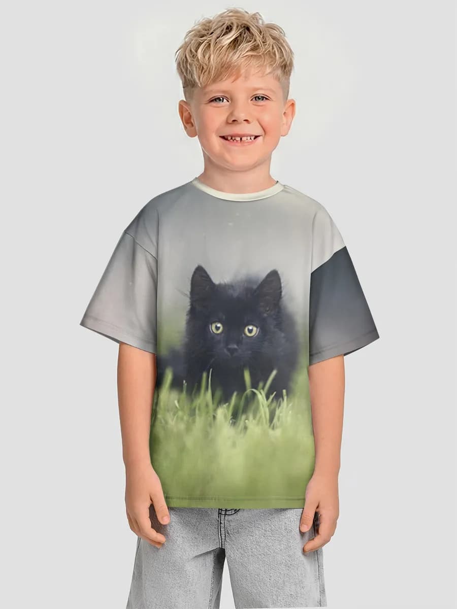 Boys' oversized cotton T-shirt
