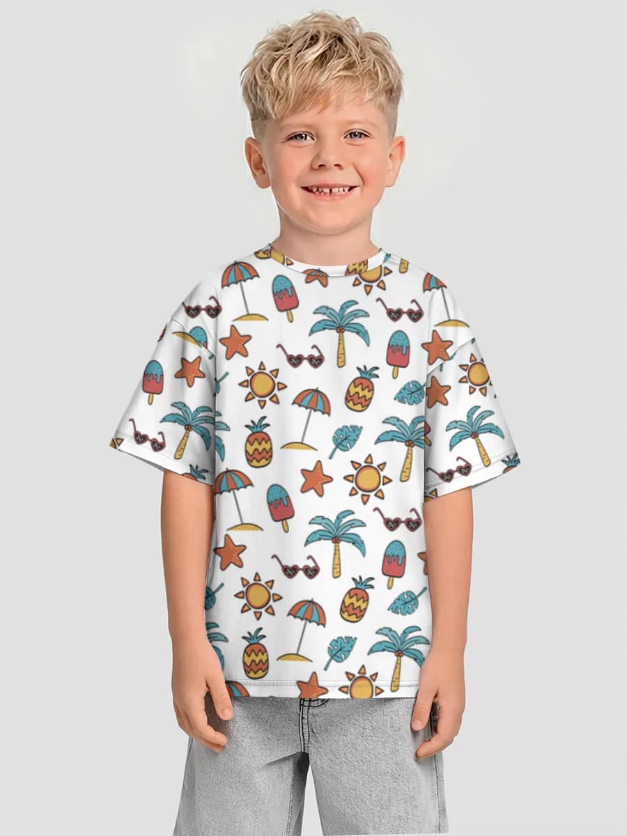 Boys' oversized cotton T-shirt