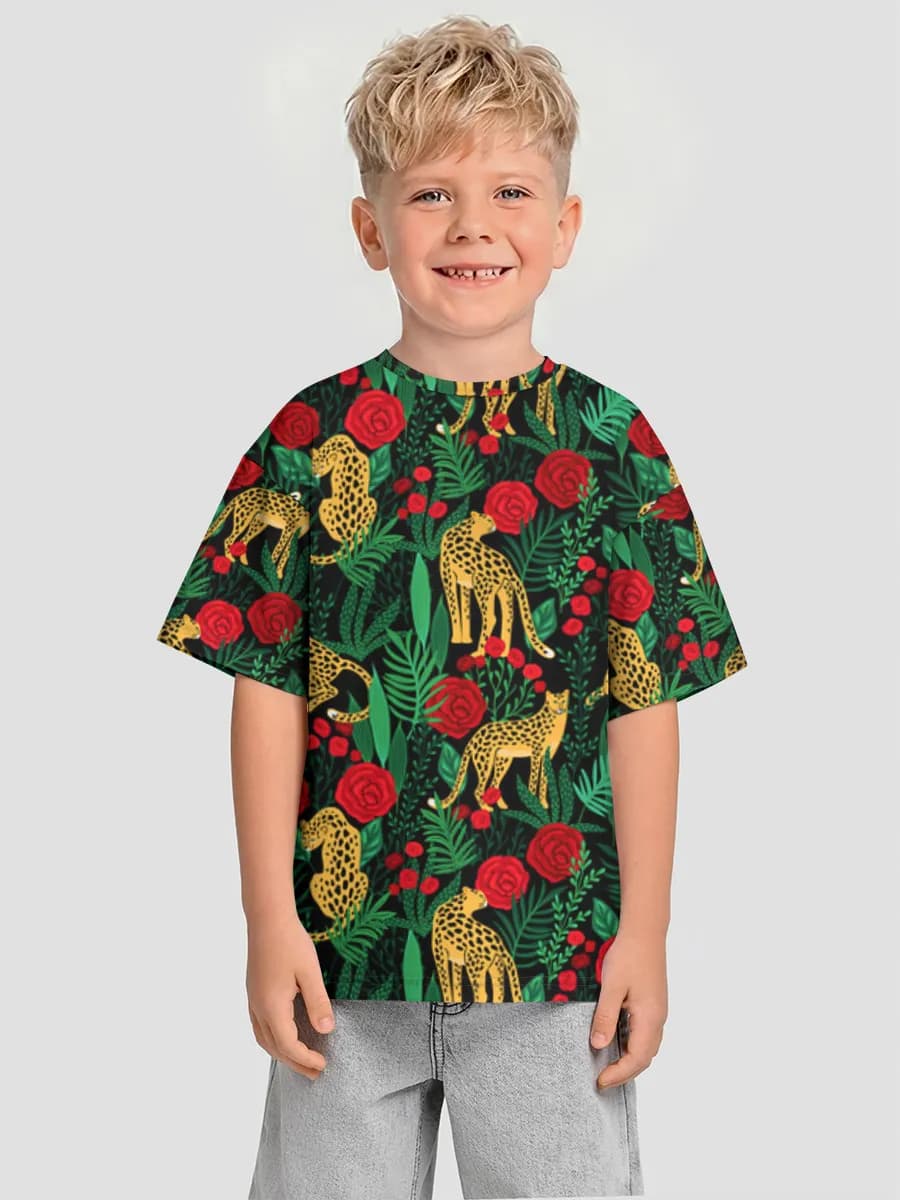 Boys' oversized cotton T-shirt