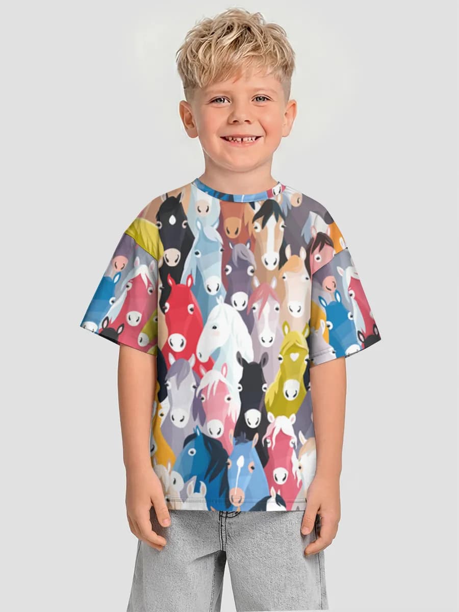 Boys' oversized cotton T-shirt