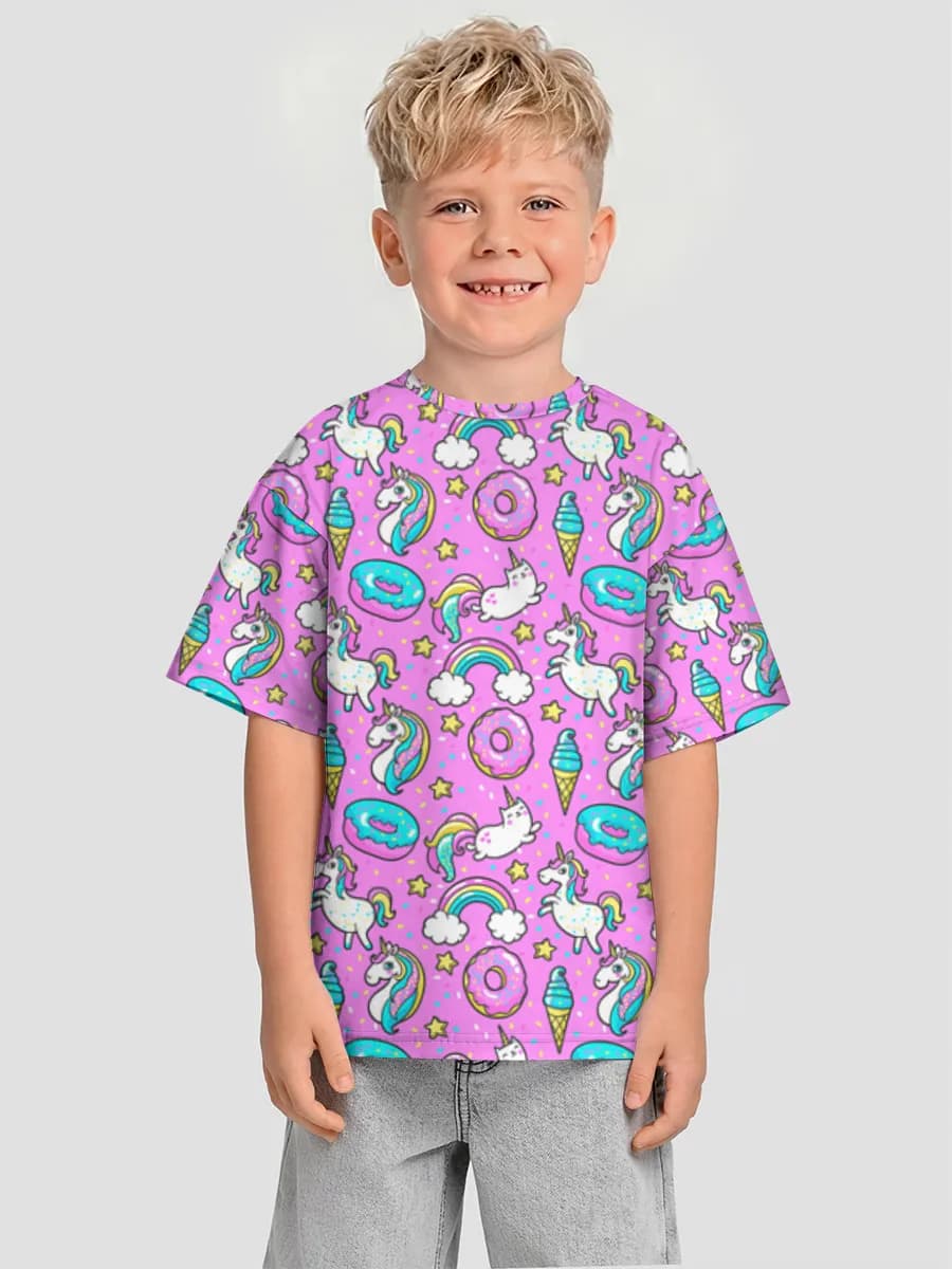 Boys' oversized cotton T-shirt