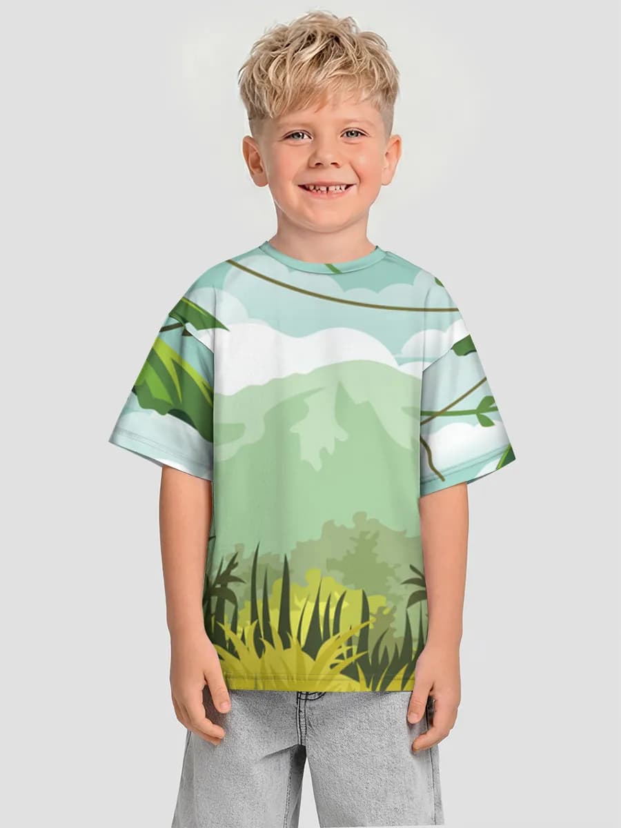 Boys' oversized cotton T-shirt