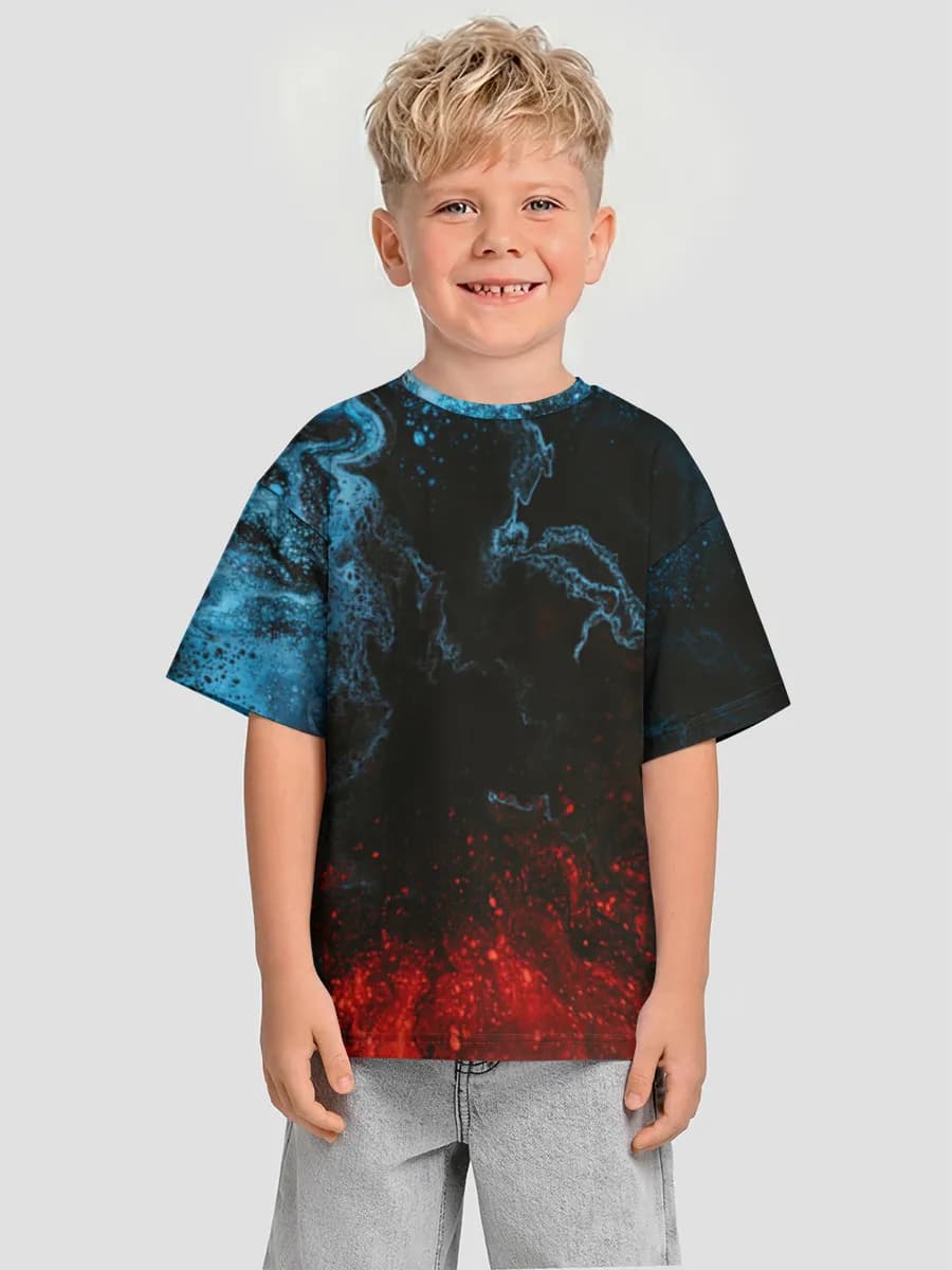 Boys' oversized cotton T-shirt