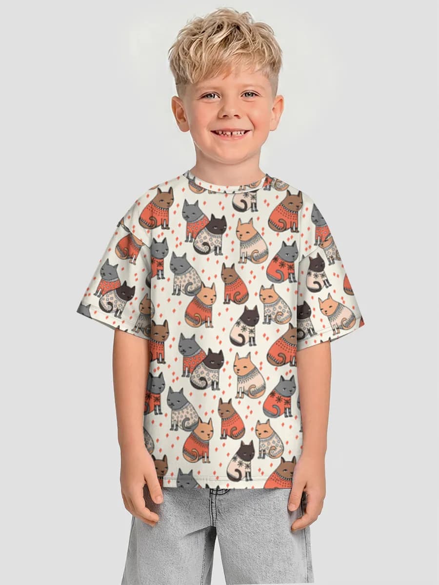 Boys' oversized cotton T-shirt
