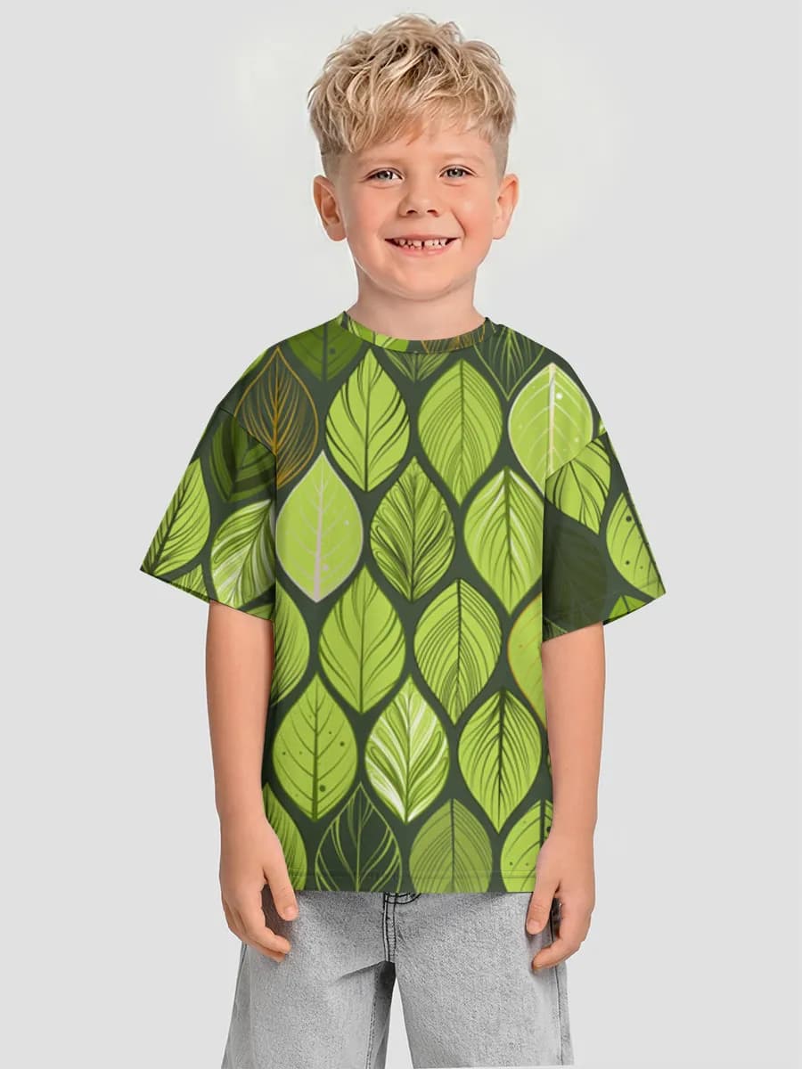 Boys' oversized cotton T-shirt