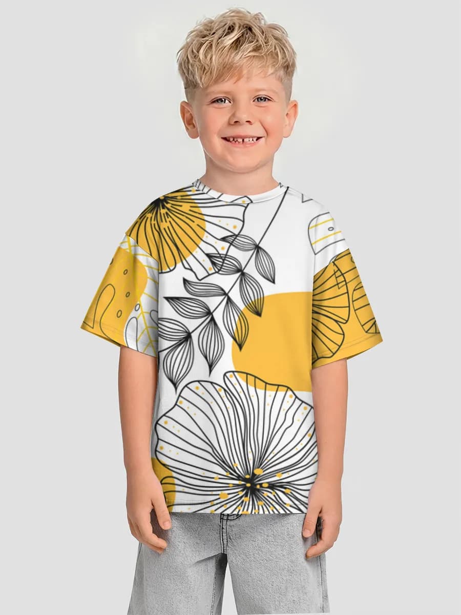 Boys' oversized cotton T-shirt
