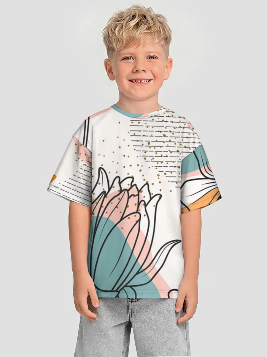 Oversized Baumwoll-T-Shirt Jungen