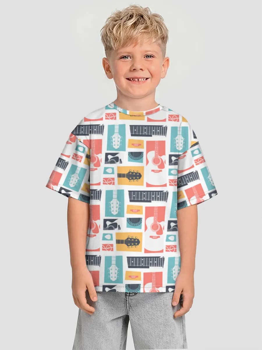 Boys' oversized cotton T-shirt