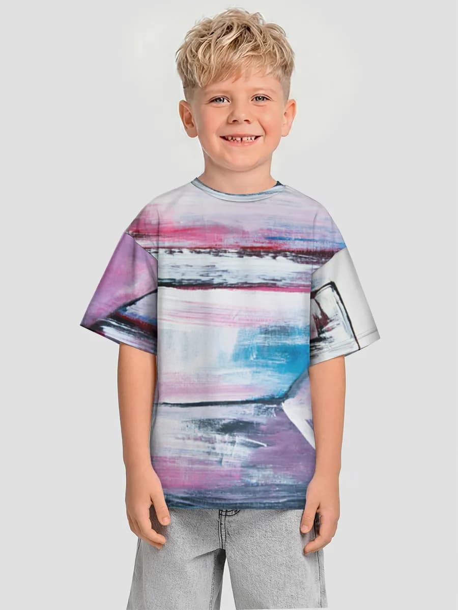 Boys' oversized cotton T-shirt