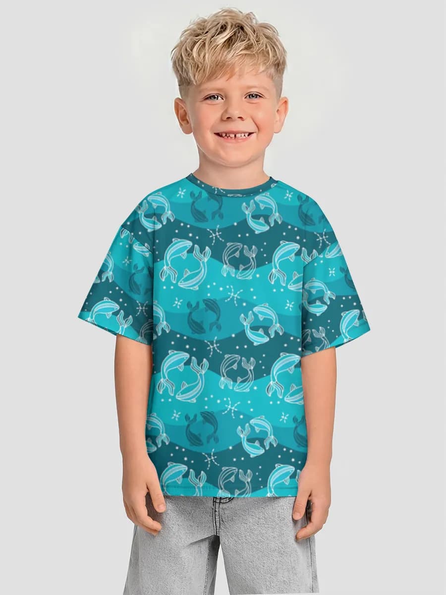 Boys' oversized cotton T-shirt
