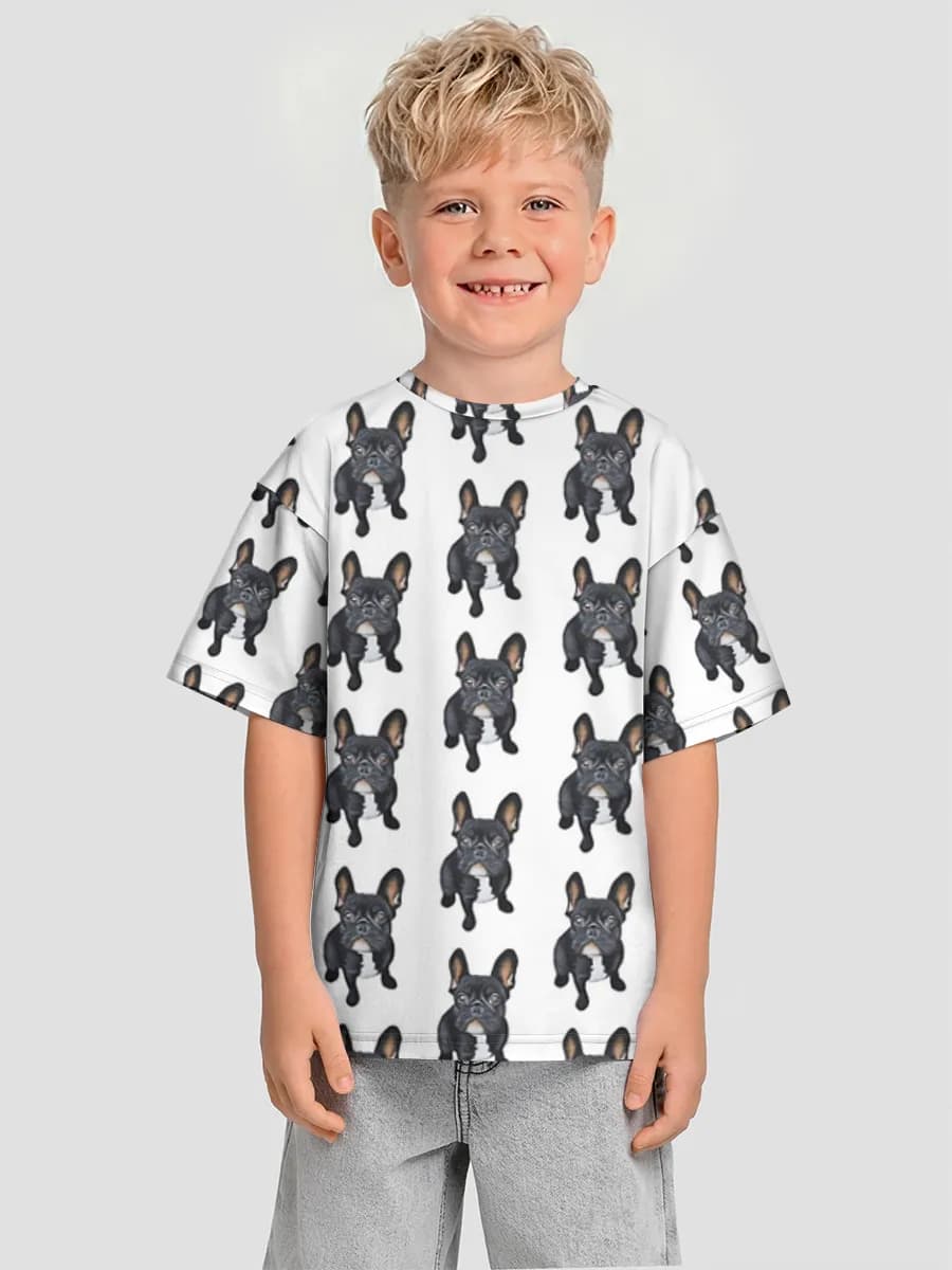 Boys' oversized cotton T-shirt