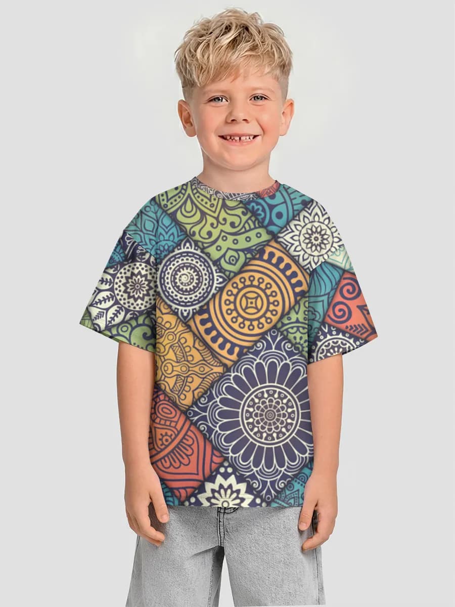 Boys' oversized cotton T-shirt
