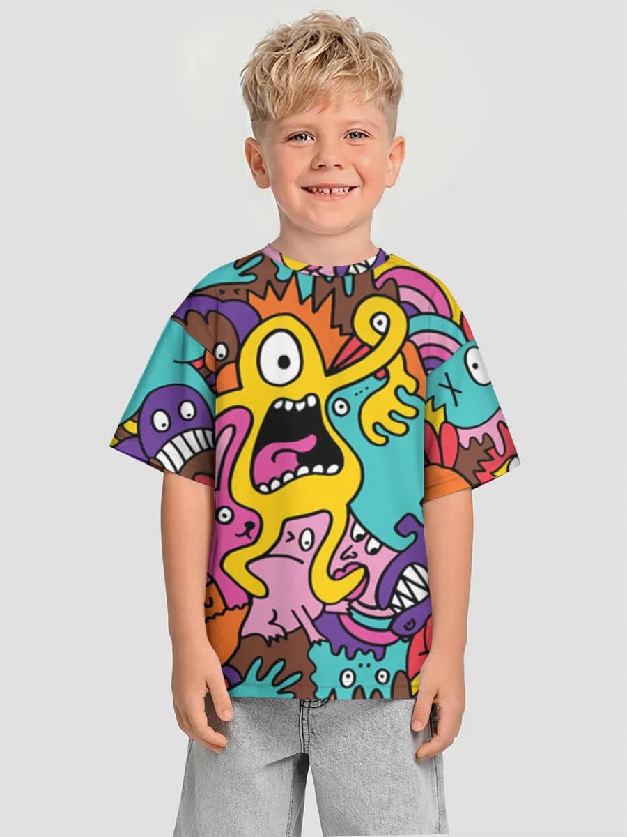 Boys' oversized cotton T-shirt