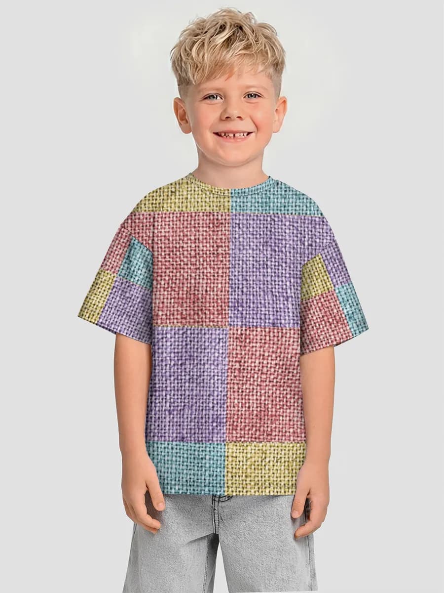 Boys' oversized cotton T-shirt