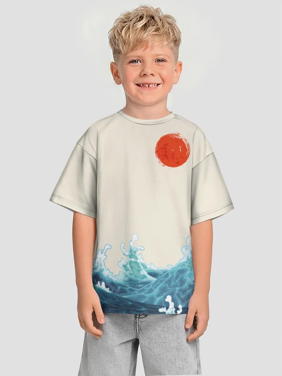 Boys' oversized cotton T-shirt
