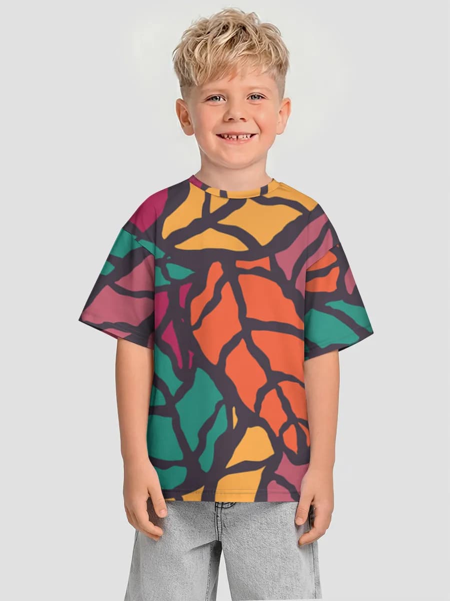 Boys' oversized cotton T-shirt